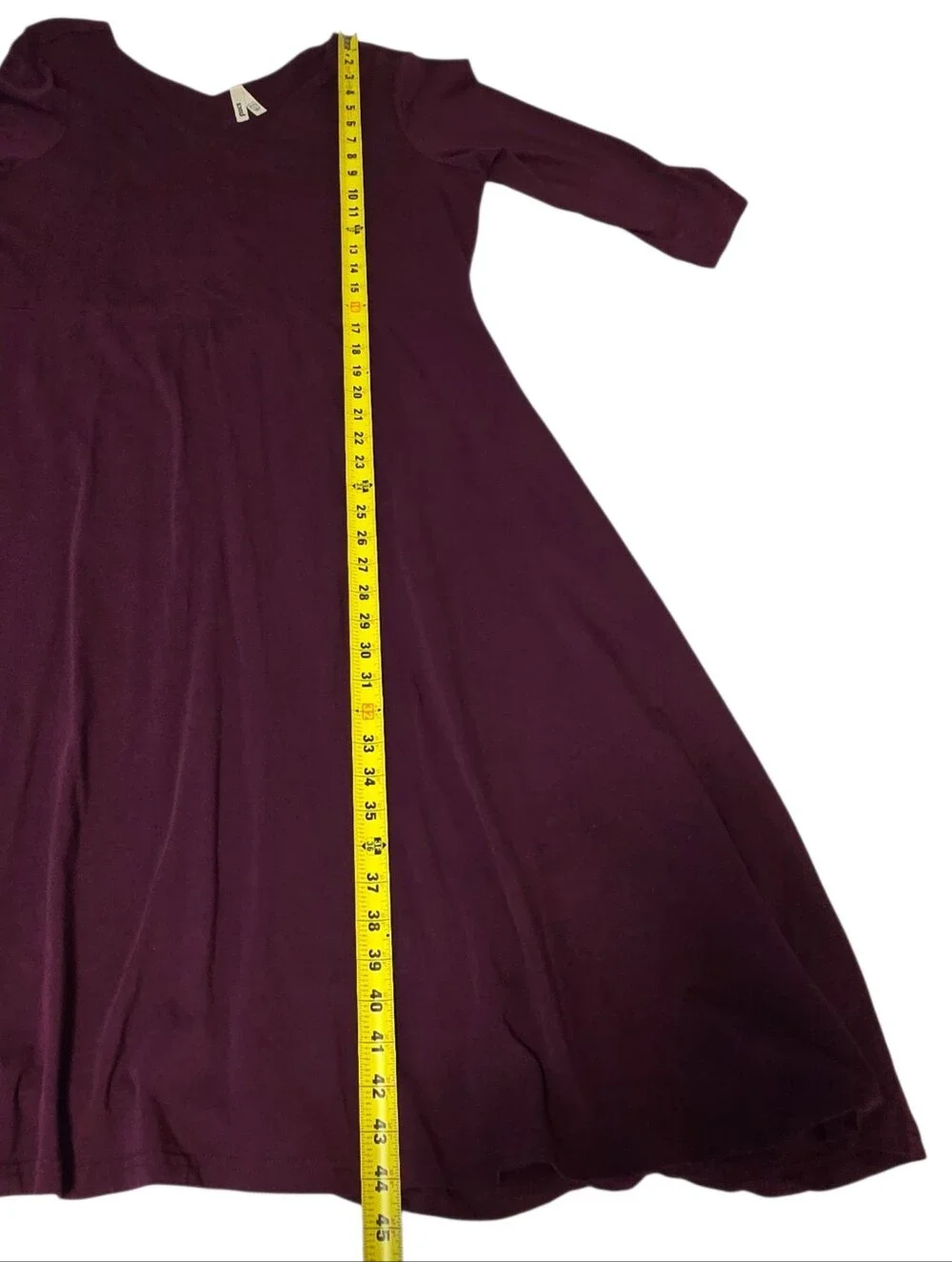 Pact Organic Cotton Fit & Flare V-Neck Midi Dress in Plum - Picture 3 of 11